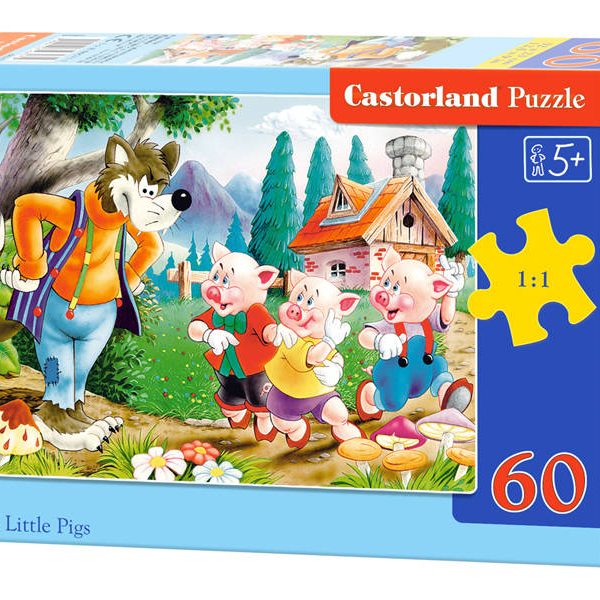 Puzzle Vuk i 3 praščića (60 elemenata)