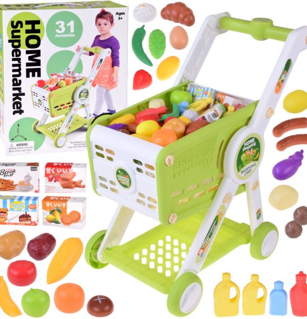 Shopping kolica s namirnicama zelena