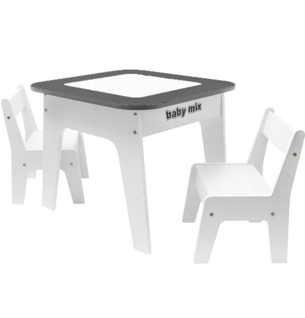 Dječji stol i stolice Leaf grey