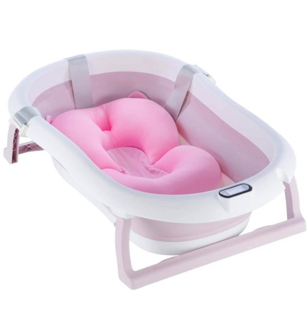Sklopiva kadica s jastukom i termometrom roza