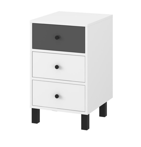 Dječji noćni ormarić bijelo-sivi