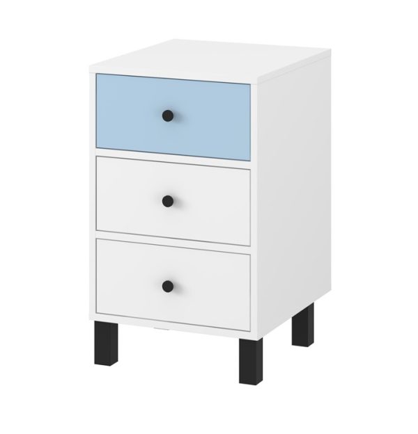 Dječji noćni ormarić bijelo-plavi