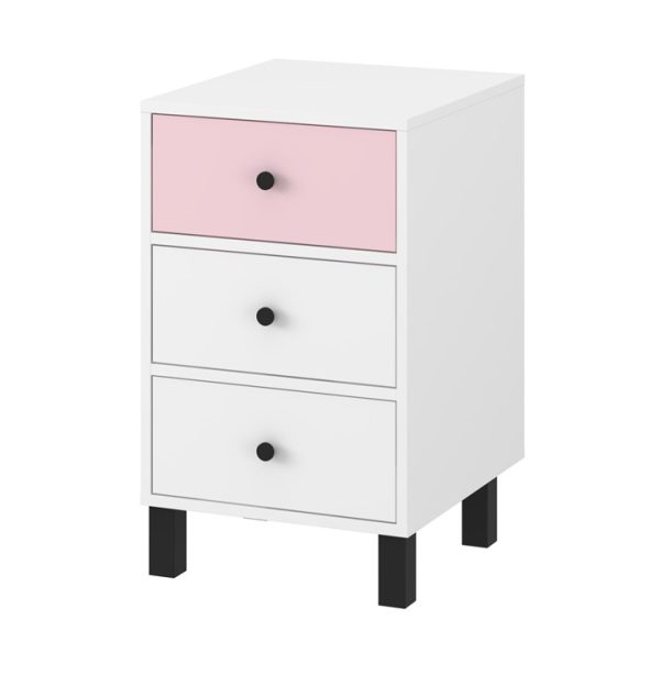 Dječji noćni ormarić bijelo-roza